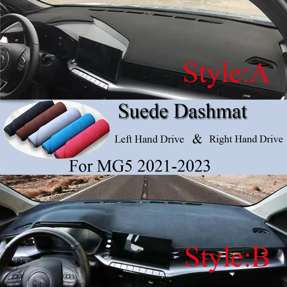 

For MG5 MG 5 2021 2022 2023 Suede Leather Dashmat Dash Anti-Slip Mat Cover Dashboard Pad Sunshade Carpet Car Styling Accessory