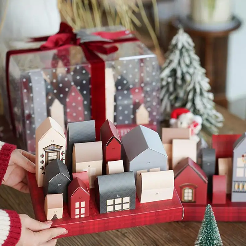 Рождественские пустые адвент-календари на 2025 год чтобы заполнить 24-днем