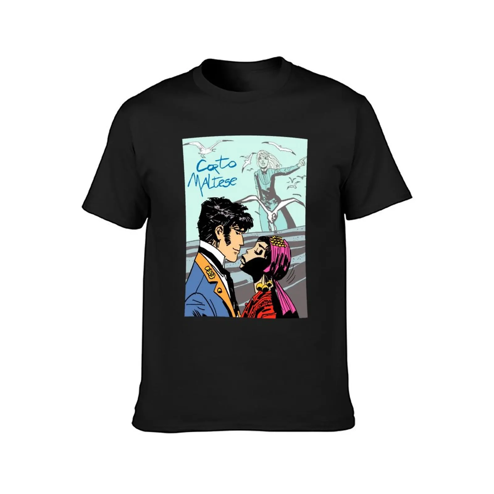 Футболка Corto Maltese с изображением девушки и поцелуя Потрясающие мужские футболки