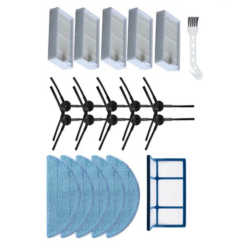 

22PCS Robot Vacuum Cleaner Parts Robot Accessories Mop Dust Filter Side Brush Efficient Hepa Filter For Ilife V5 V5S V3 V3S