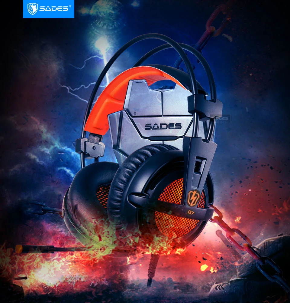 SADES G7 Высокопроизводительные 7.1 Наушники с USB для ПК Deep Bass Игровые наушники