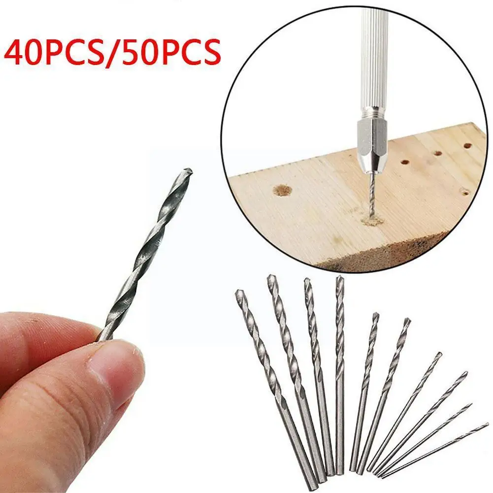 

40/50pcs Hss Drill Bit Set Mini Drill Twist Drill Bits Set Tool Power Tools 1/1.5/2/2.5/3mm For Electrical Woodworking E3z1