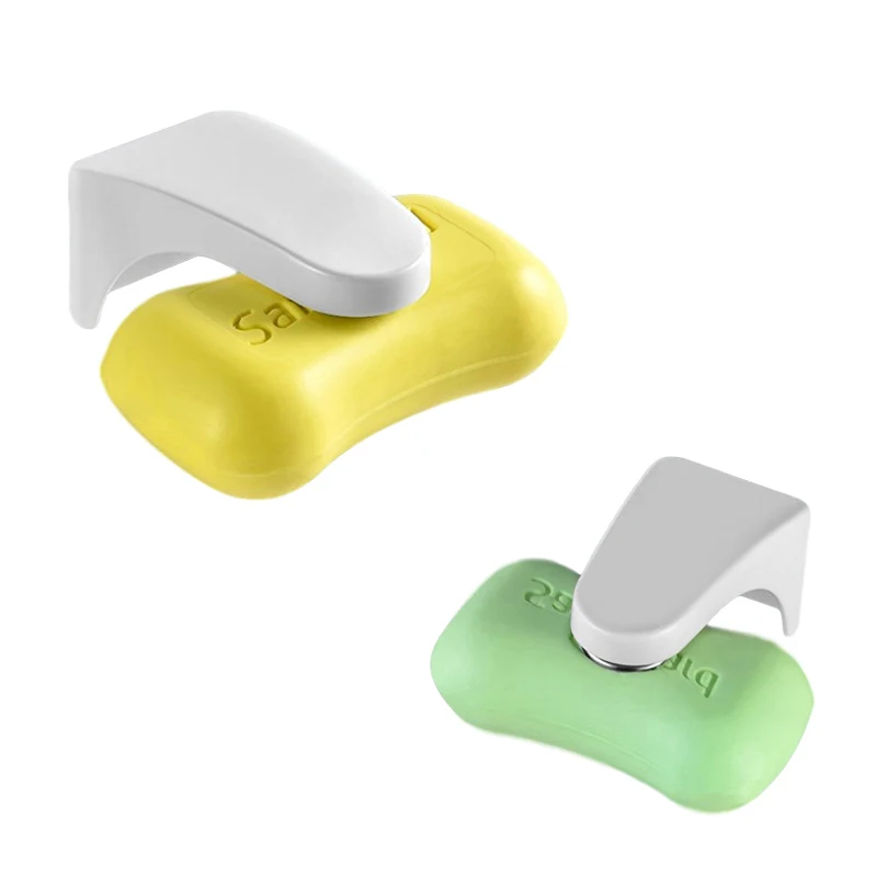 

Magnetic Hanging Soap Holder Wall Mounted White Soap Holder Self-adhesive Plastic Soap Holder Drain Soap Dish Bathroom Organizer