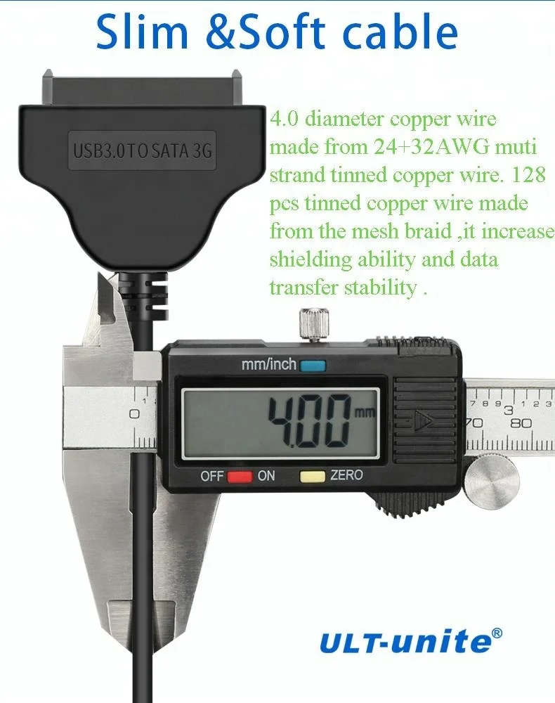 Двухпортовый адаптер Dual USB 3.0 к SATA 3G с опциональным питанием для 2,5-дюймового HDD SSD III жесткого диска ПК ноутбук.