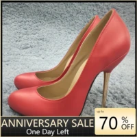 women stiletto thin iron high heel pumps sexy round toe burgundy pu fashion party bridal ball lady shoes 3845 b