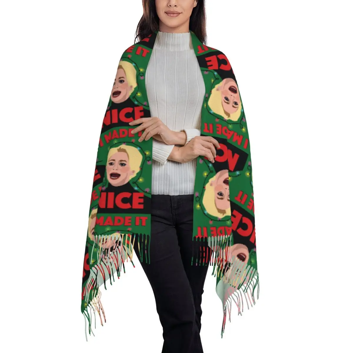Рождественский шарф Dorinda Medley I Made It Nice Rhony шарфы с кисточками женские мягкие теплые