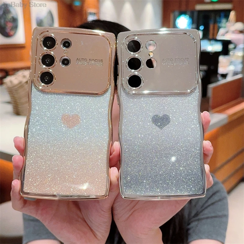 Роскошный мягкий блестящий чехол с полным покрытием для Samsung S22 S23 S24 Ultra FE Plus