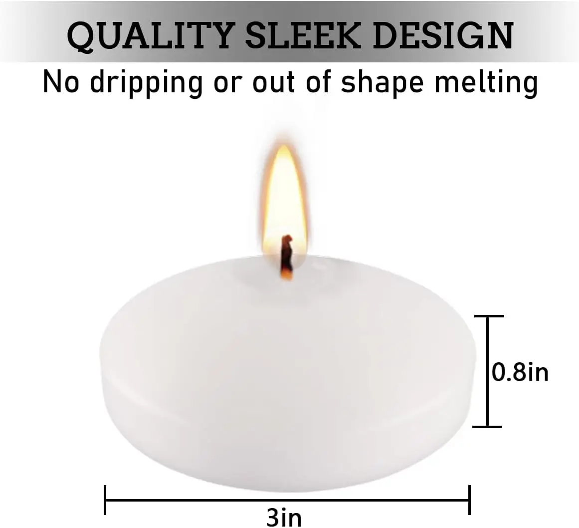 1 коробка из 24 белых плавающих свечей 3 дюйма * 4 широкий спектр функций без дыма не