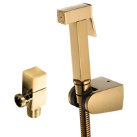 toilet bidet sprayer set bidet faucet holder angle valve hose gold brass hygienic shower square hand toilet multi purpose set