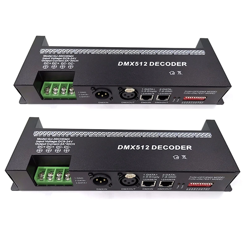 

Лидер продаж, 2x30 каналов, RGB DMX512 декодер, контроллер светодиодной ленты, 60 А DMX, диммер, фонарик, вход, фонарь 30CH