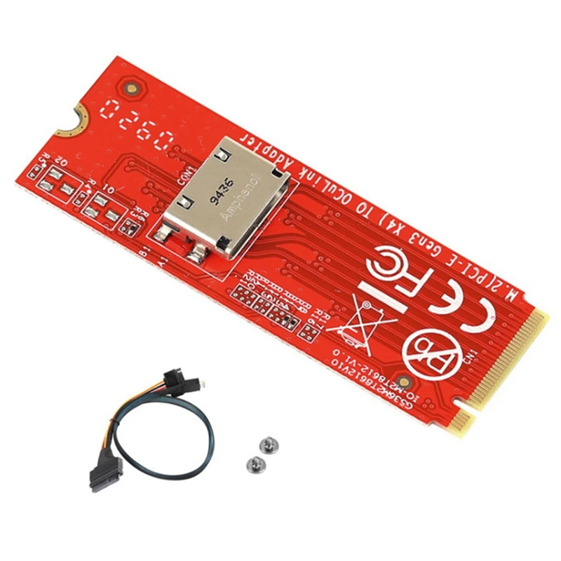 

For Pcie NVMe SSD X4 Converter IO-ADA86121 M.2 M-Key PCIe 3.0 to Oculink SFF-8612 Host Adapter