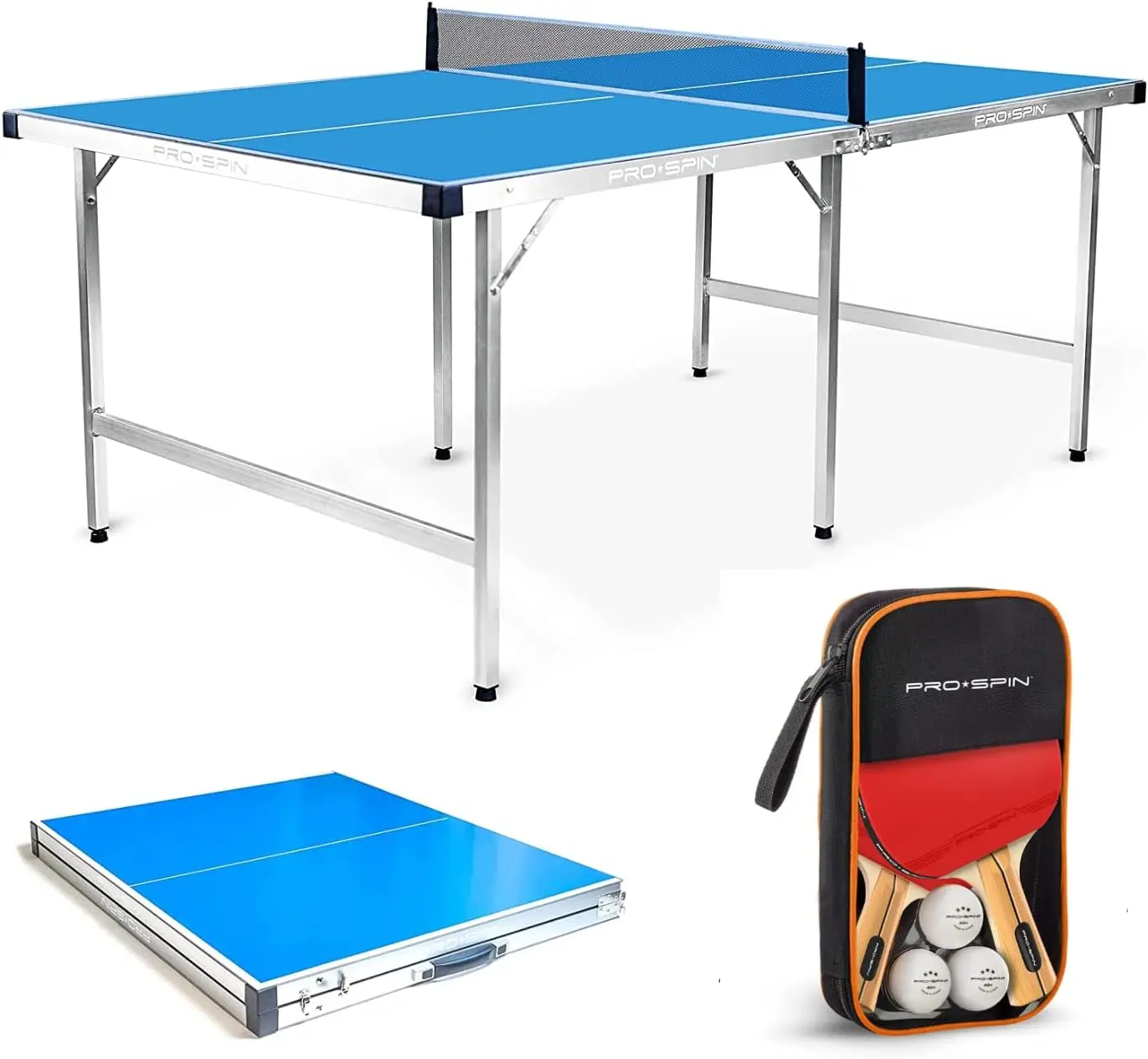 

Midsize Ping Pong Table Set | Outdoor/Indoor, Weatherproof | High-Performance Ping Pong Paddles & Balls | 100% Pre-Assembled Vol