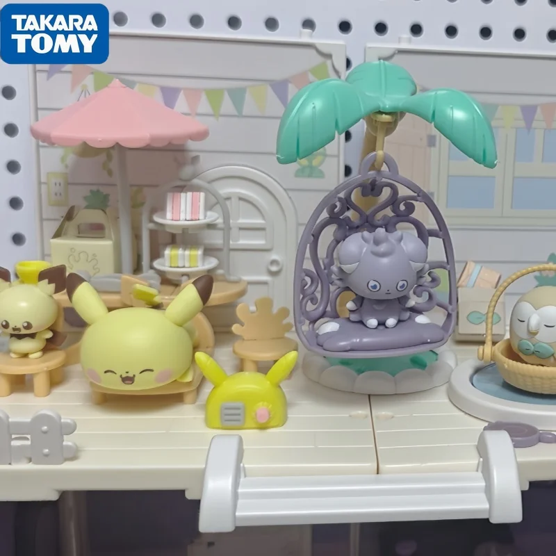 Коллекционная миниатюрная сборная сцена Takara Tomy Pokemon Pokepeace House Party Garden Pikachu, настольное украшение, праздничный подарок (art.: 3920db324f71c) - 3920db324f71c
