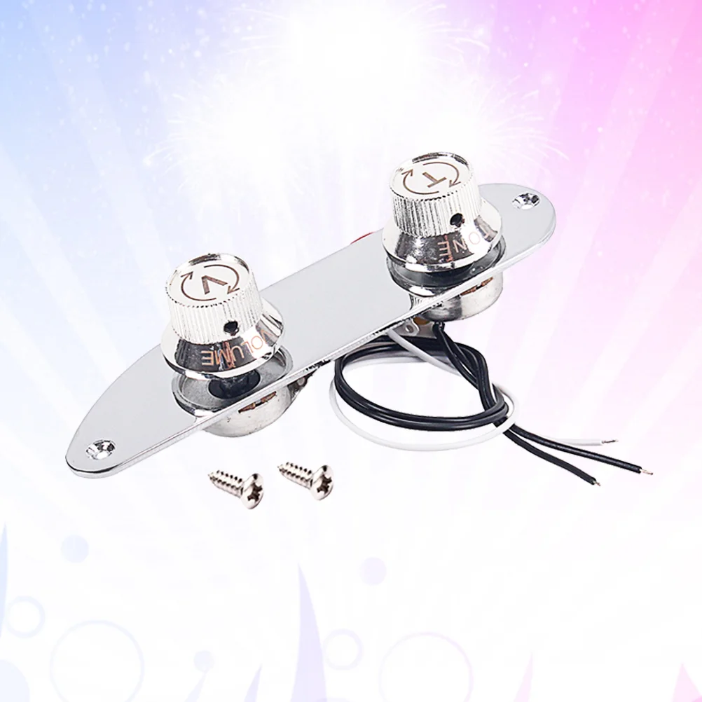 

GE217 Wired Loaded Prewired Control Plate Harness Switch Knobs for TL Guitar Parts (Silver)