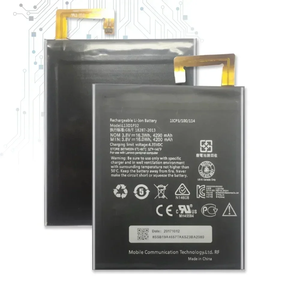 Аккумулятор L13D1P32 для Lenovo Lepad 8 дюймов A8-50 A5500 S8-50 Tab 3 TB3-850F TB3-850M 4290 мАч