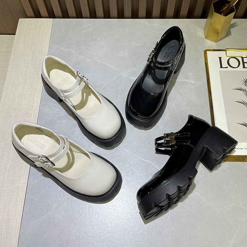 AIYUQI Mary Jane Shoes Women 2023 New Platform Patent Leather Women Loafers College Style Shallow Mouth Ladies Shoes