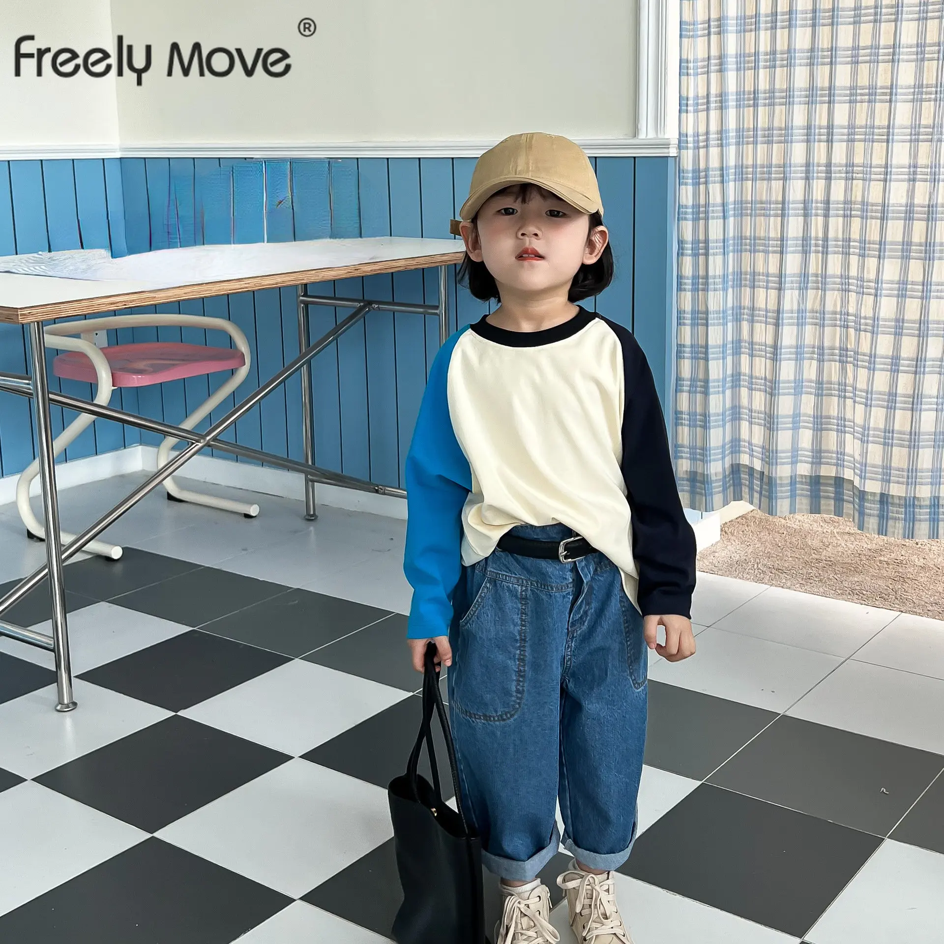 

Girls T-shirt 2023 Spring Baby Girls Boys T Shirts Toddler Tops Comfortable Long Sleeve Shirt Children Clothing Girls