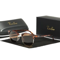 classic half rim sunglasses men ladies 2022 square polarized summer oculos de sol gafas uv400 vintage glasses with case bans
