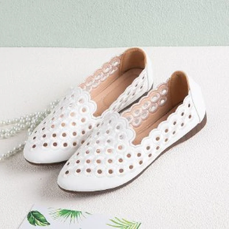 

2022 Zomer кроссовки Vrouwen Ademend geborde Hollow Out Ox Pees Zool Toevallige Enkele Schoenen Mode Retro Sport Schoenen