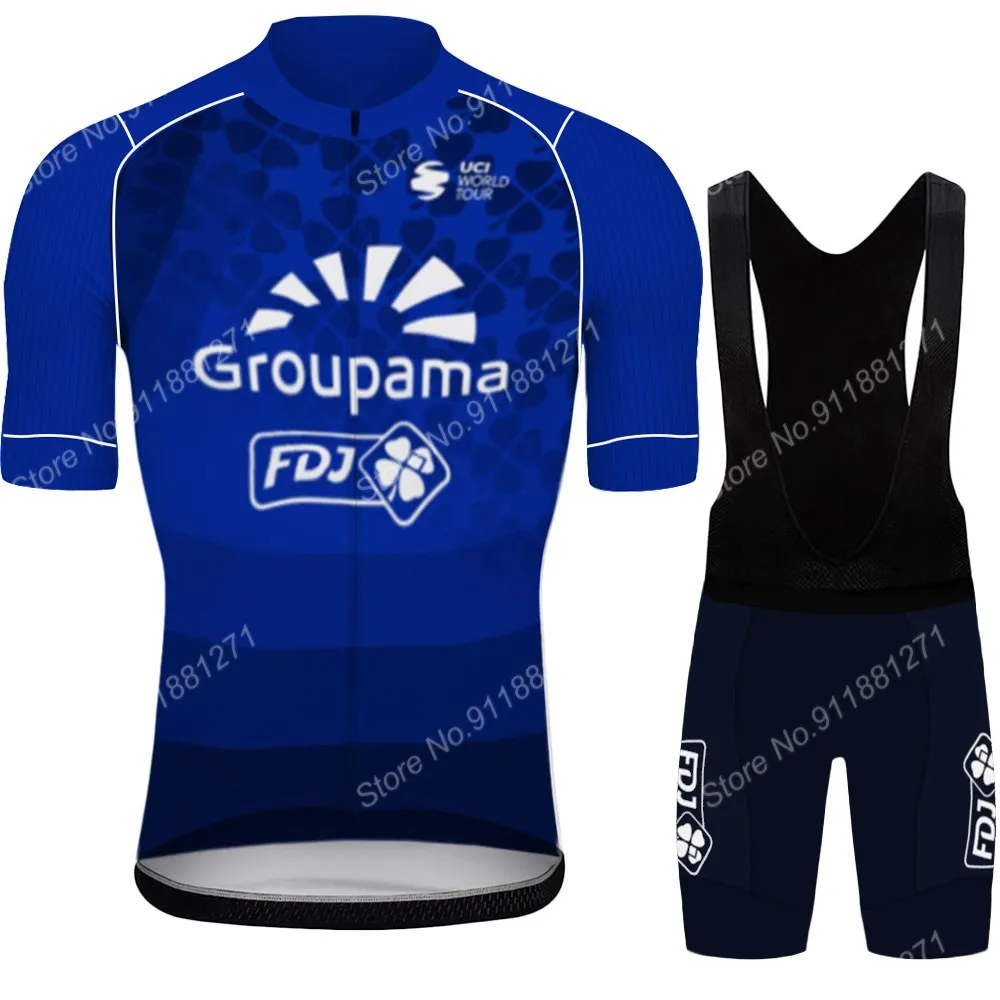 

Новинка, Синяя команда FDJ 2022, комплект из Джерси для езды на велосипеде, мужская летняя велосипедная одежда, рубашки для дорожного велосипед...