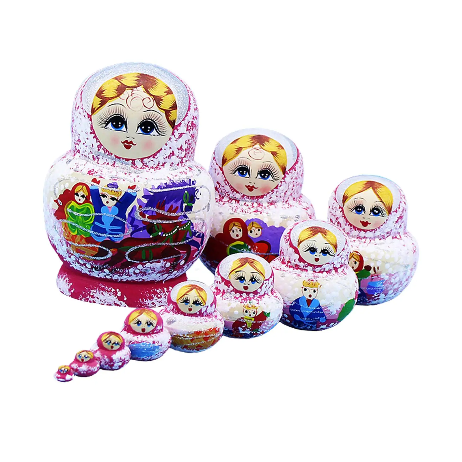 

10 шт., деревянные русские игрушки-матрешки