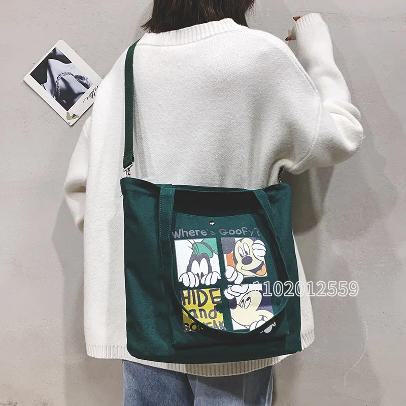 Disney 2022 New Women's Bag Luxury Brand Cartoon Women's Handbag Large-capacity Canvas Fashion Trend Student Children's Handbag
