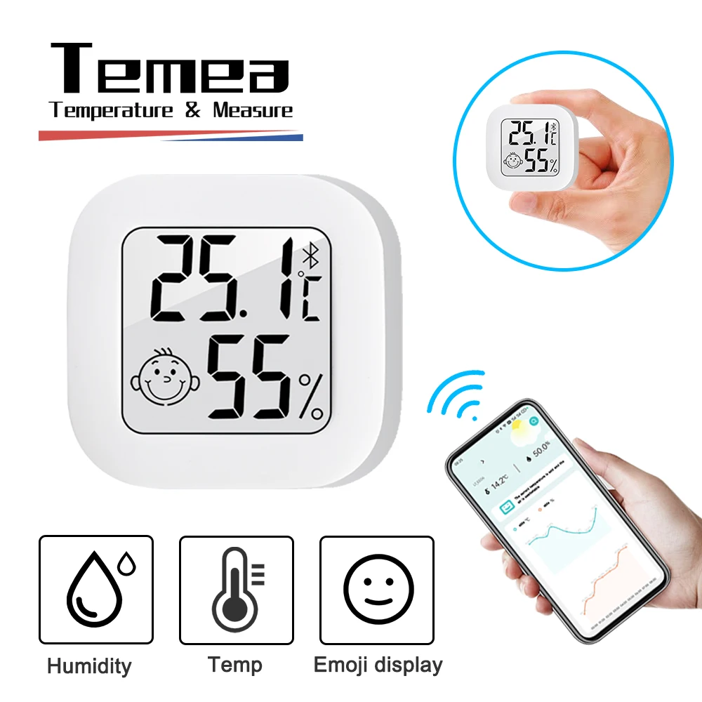 Цифровой мини-термометр Temea с Bluetooth и ЖК-дисплеем |