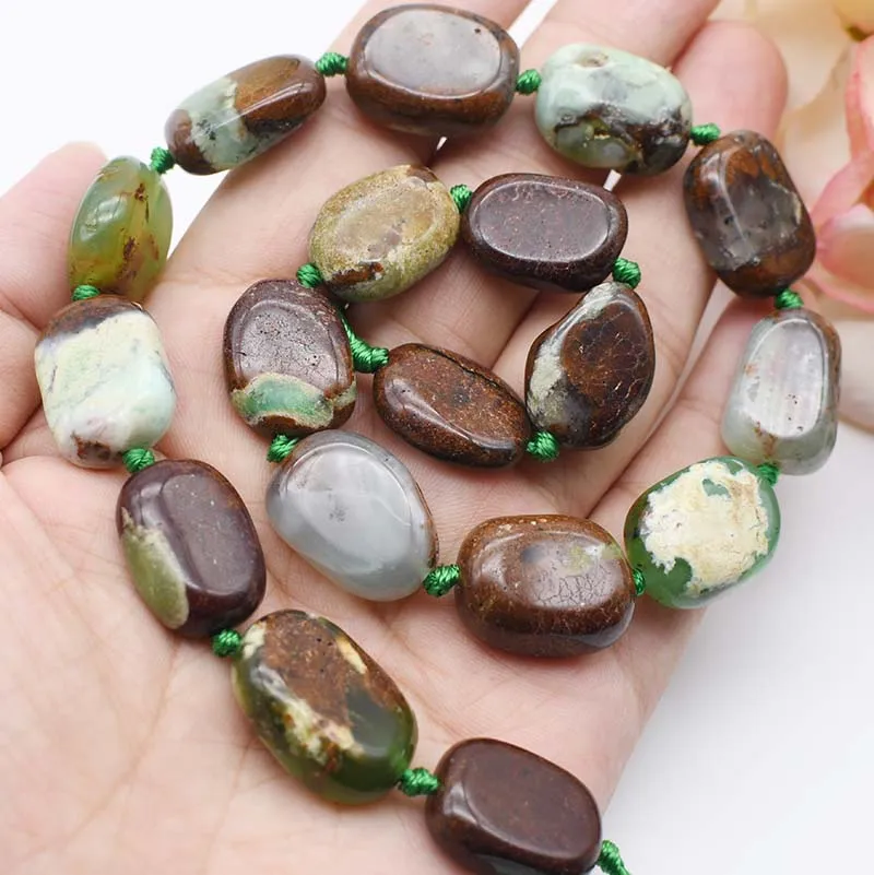 

Natural Chrysoprase irregular Oval stone beads DIY necklace bracelet jewelry making 15 "free delivery