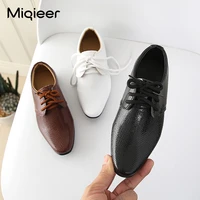boys child leather shoes lace up kids toddler baby wedding party performance prince casual shoes squar heel soft sole size 21 36