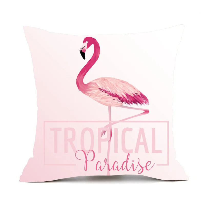 

Ins Flamingo Tropical Plant Letter Girl Heart Cartoon Cute Super Soft Print Cushion Cover Sofa 18x18 Inches Throw Pillow Covers