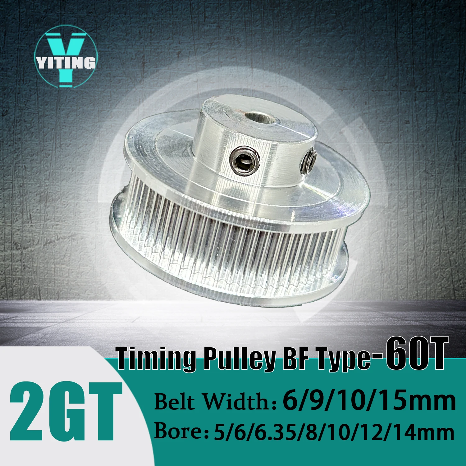 

2GT 60Teeth Timing Pulley Belt Width 6/9/10/15mm Bore 5/6/6.35/8/10/12/14mm 60T 2MGT Tensioning Wheel Open Synchronous