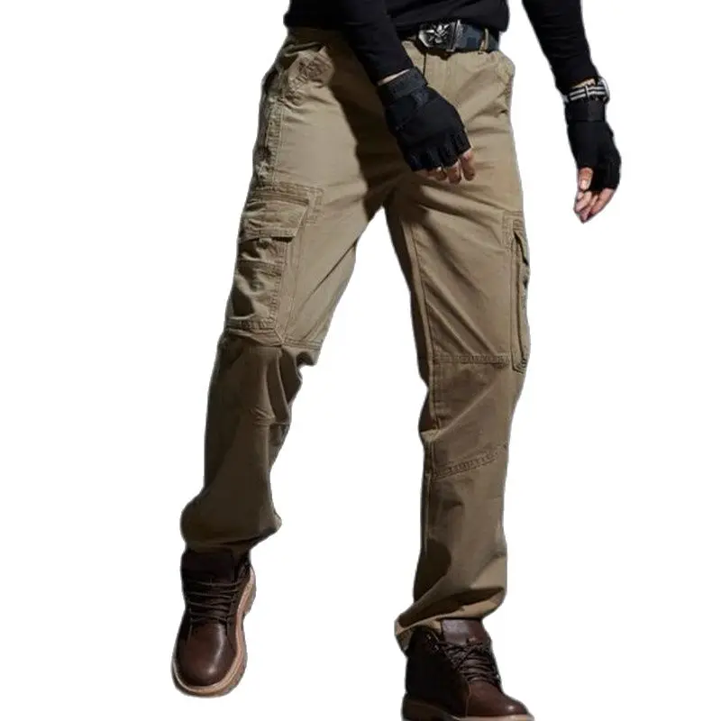 

Брюки мужские тактические, много карманов, стиль милитари, прямые брюки-карго, Повседневная Уличная одежда