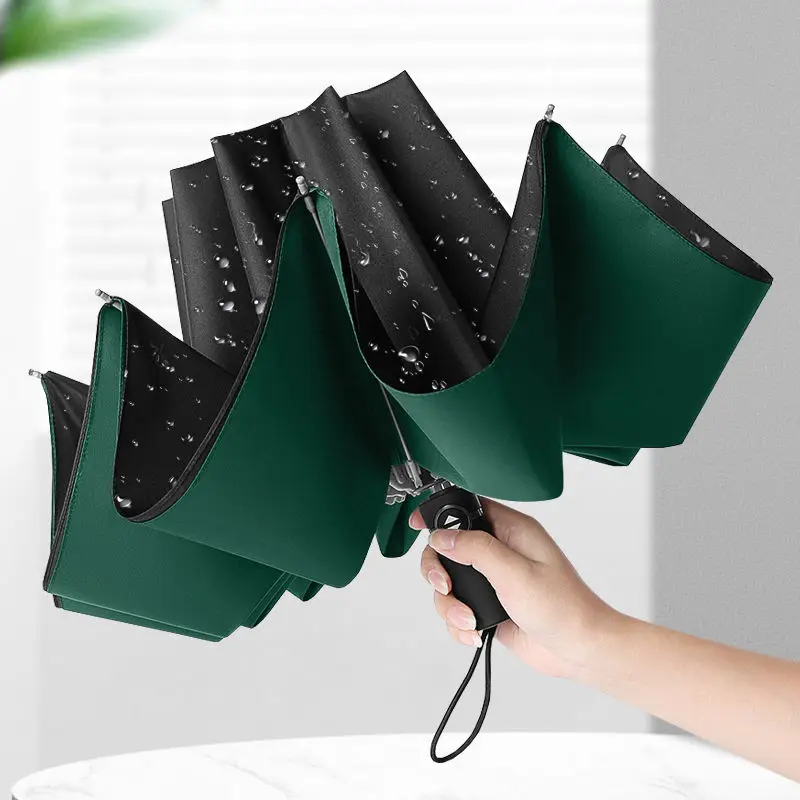 

Автоматический зонт от дождя и ветра, модные солнцезащитные зонты, зонтик заднего хода, портативный складной зонтик с УФ-защитой