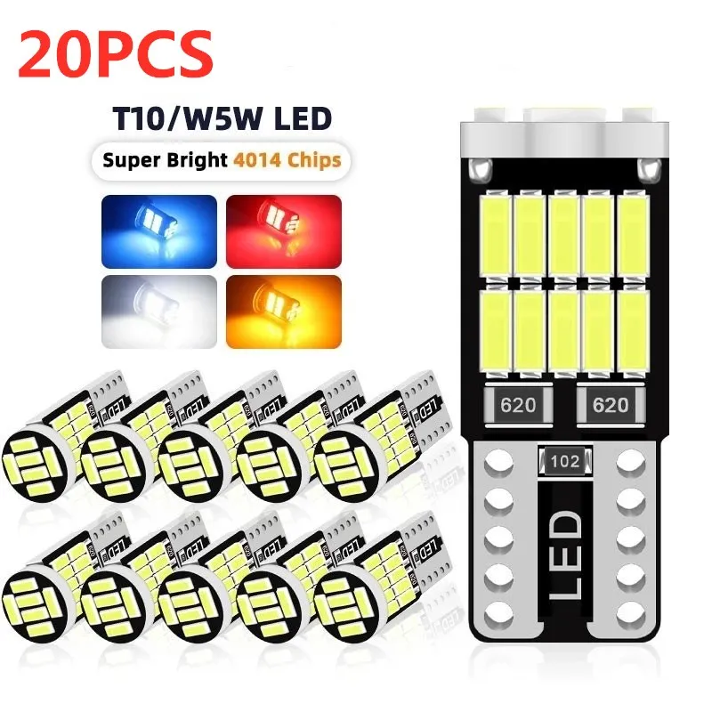 

2-50 шт. T10 W5W 194 501 светодиодный Canbus без ошибок салона автомобиля T10 26 SMD 4014 чип чистый белый приборный светильник лампа авто лампа