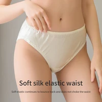 100 mulberry silk underwear womens summer ultra thin womens traceless medium waist bag hip large girls briefs