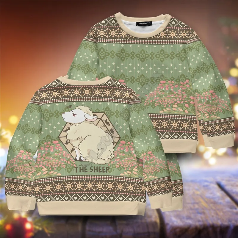 

Hiro The Sheep Christmas kids unisex 3d print Hoodies Pullover Boy For Girl Long Sleeve Shirts Kids Christmas Sweatshirt 02