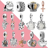 2022 new fit original pandora bracelet necklace 925 sterling silver frog pet cat watering pot and castle charm woman diy jewelry