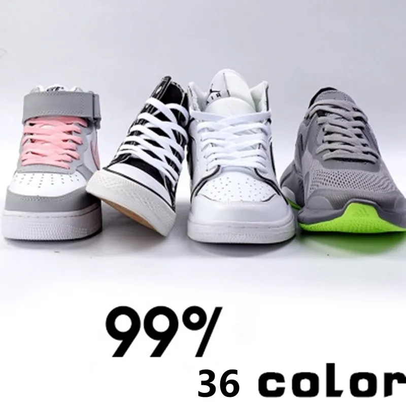 Flat Shoelaces Air Force Sneakers Shoelace One Canvas Shoes Basketball Shoes Laces Black White Color AF1 Shoes Accessories