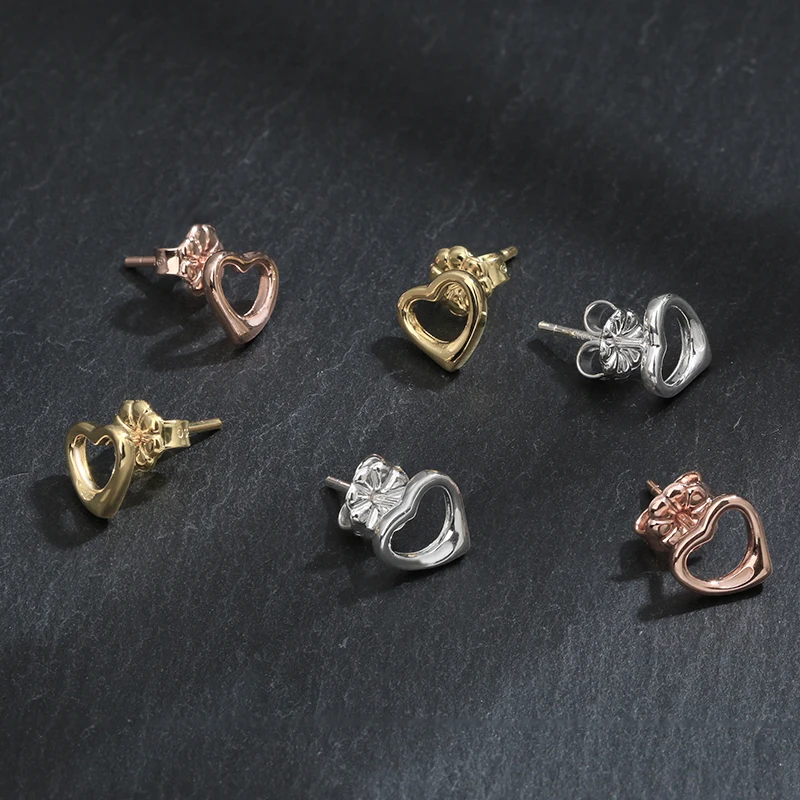 

925 Sterling Silver Hollow Love Stud Earrings Fashion Light Luxury Ring Jewelry Ladies Gifts Free Shipping