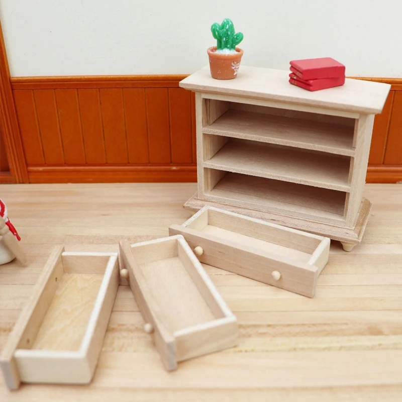 1:12 кукольный домик миниатюрный деревянный ящик для хранения шкафчик