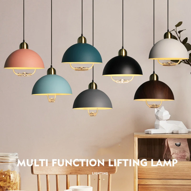 

Modern Lifting Pendant Lamp with ON/OFF Switch Metal Sconces LED Restaurant Hanging Lights for Dining Hall Dine room Kitchen Bar
