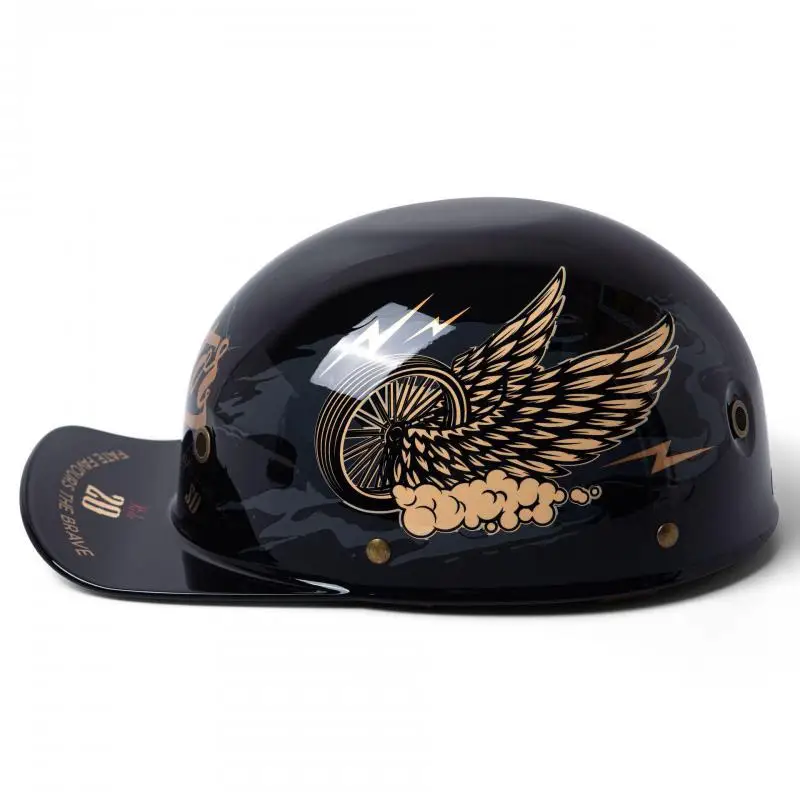 

2022 High Strength ABS Classic Retro 1/2 Helmet, For Harley Motorcycle Cruise Lightweight Summer Baseball Cap Helmet ,Capacete