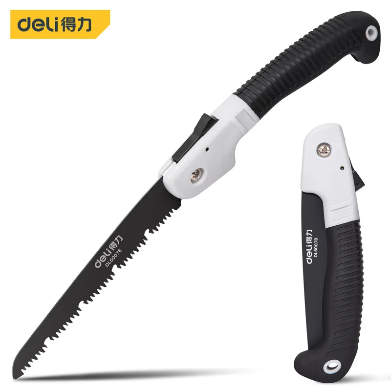 Deli Garden Tools 1 Pcs Set 7/8/10 Inch Woodworking Portable Folding Saw Three Surface Grinding Design Multifunction Hand Tool