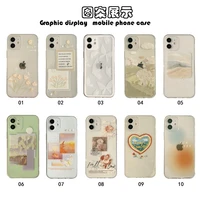 suitable for iphone case 13pro max 12 11 transparent silicone case korean style small fresh 78plusxs max12 optional