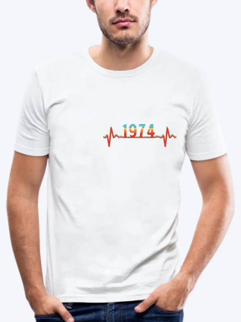 

Винтажные мужские футболки 1974 EKG, забавные хлопковые Ретро футболки с круглым вырезом и короткими рукавами, уличная одежда в стиле Харадзюк...