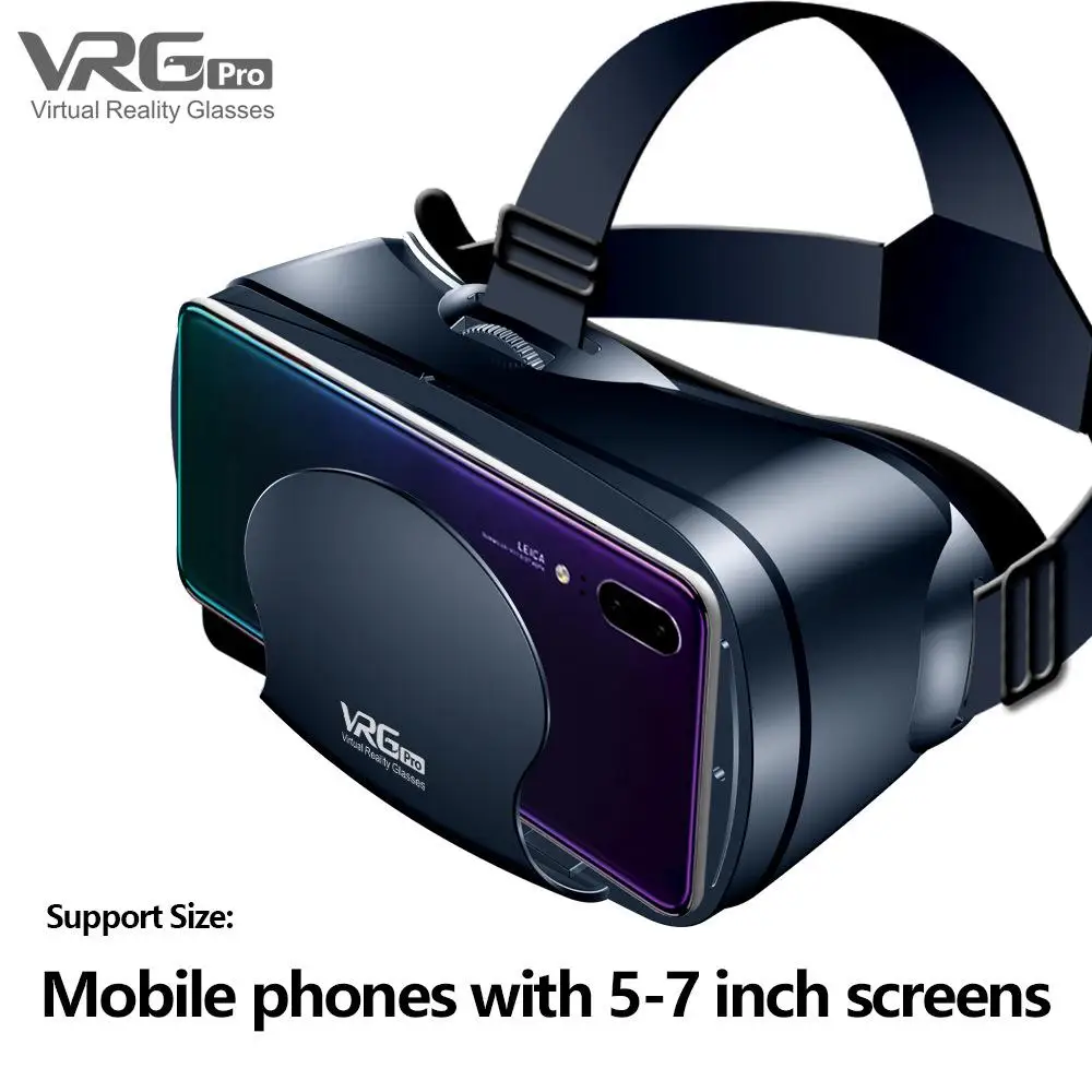 

VRG Pro 3D VR Glasses Virtual Reality Full Screen Visual Wide-Angle VR Glasses For 5 To 7 Inch Smartphone Devices