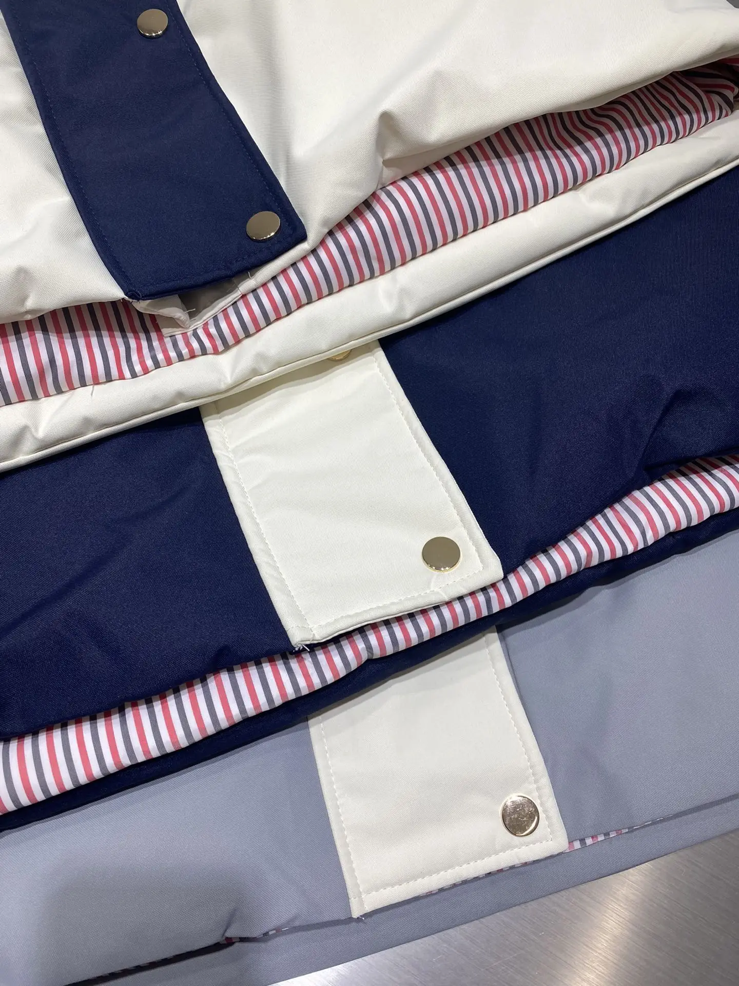 TB THOM Women's Jackets Winter Korean Fashion Brand Down Jackets Patchwork Stripes Hoodies Overcoats Thick Warm Hatajuku Coats