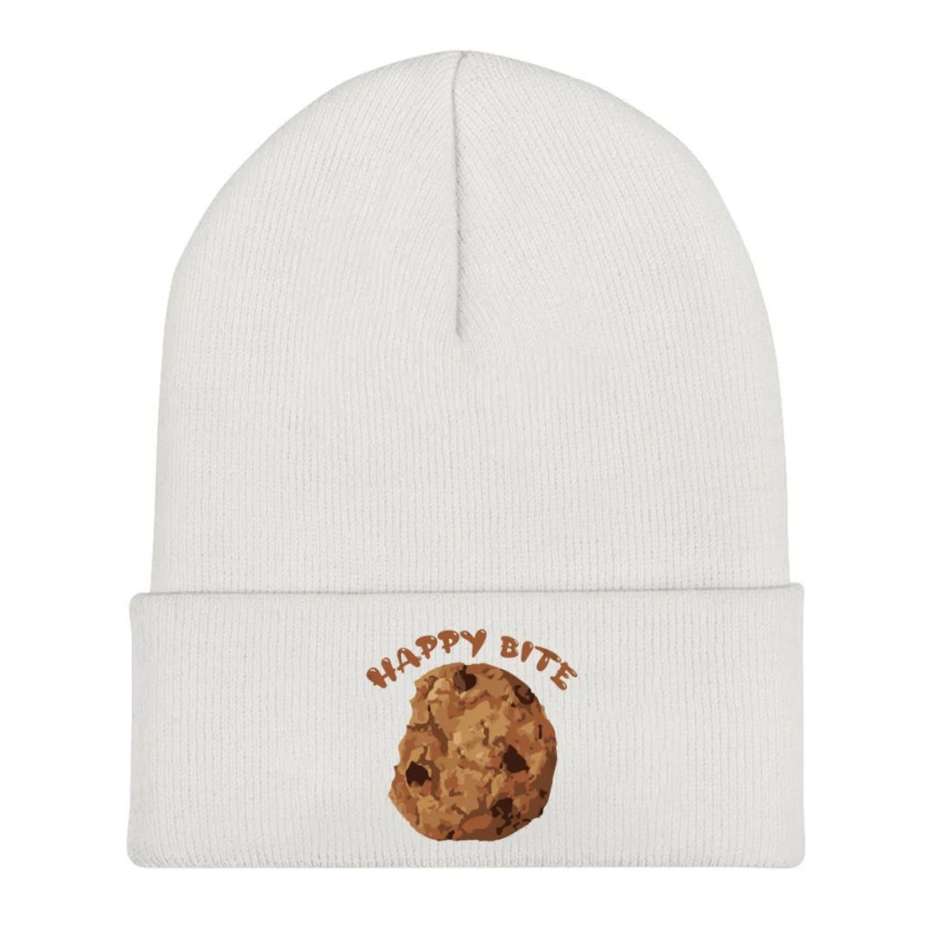 

Happy Bite Chips Ahoy Chocolate Cookie Cartoon Knitting Beanie Caps Skullies Beanies Ski Caps Soft Bonnet Hats Winter Warm