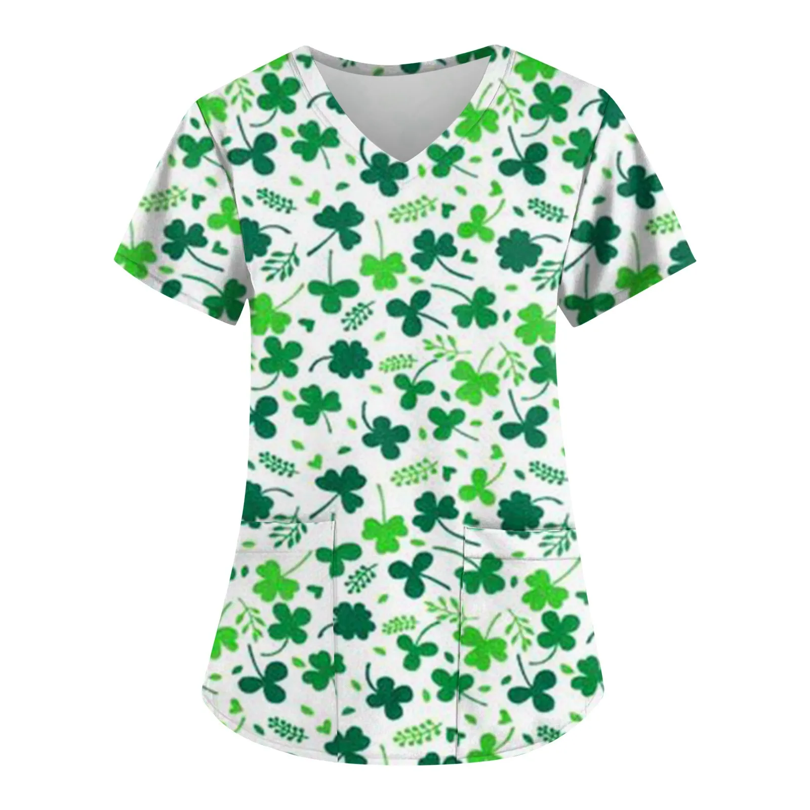 Женская модная Рождественская футболка с коротким рукавом и V-образным вырезом