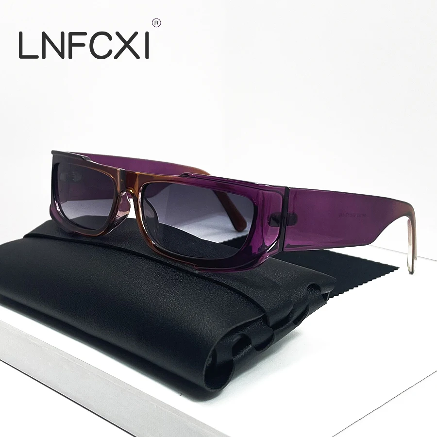 

LNFCXI Fashion Rectangle Women Sunglasses Vintage Brand Designer Gradient Shades UV400 Men Trending Sun Glasses
